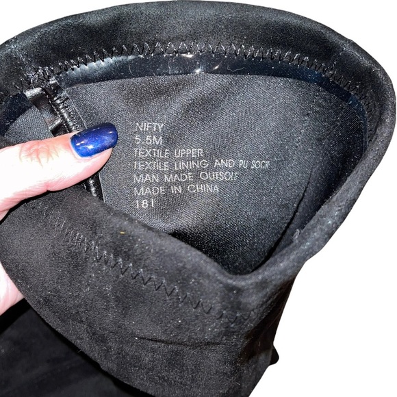 NEW IN BOX! Steve Madden Black Faux Suede Over The Knee Nifty Heeled Boo… - Picture 16 of 16